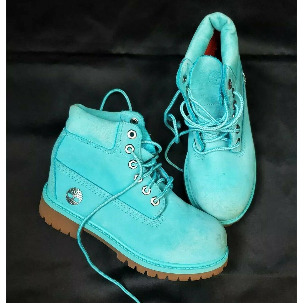 Timberland Kids Turquoise Blue Lace-Up Boots